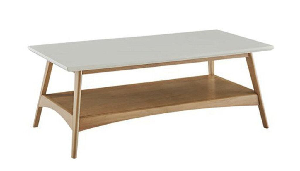 "Parker" Coffee Table - Whats New Furniture PARKER COFFEE TABLES Whats New Furniture White/Natural / 48" x 24" x 17" / New
