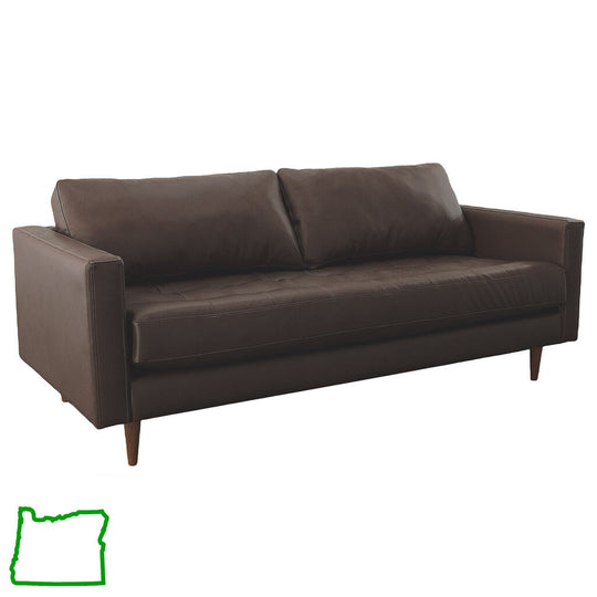 Clubhouse Vegan Leather Sofa in Walnut