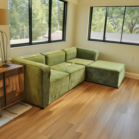 4 Pc Modular Velvet Sectional
