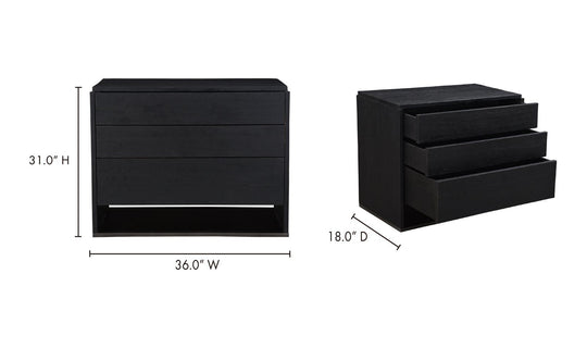 Quinton 3 Drawer Nightstand
