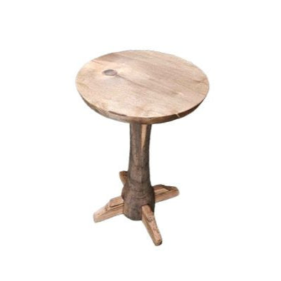 Reclaimed Wood Pedestal End Table