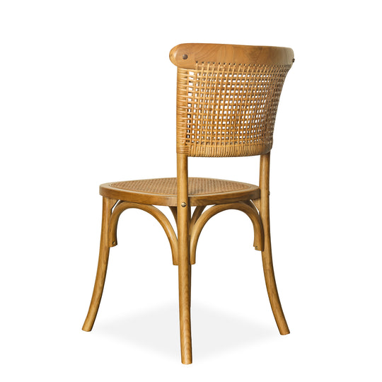 Rattan and Bent Wood Dining Chairs