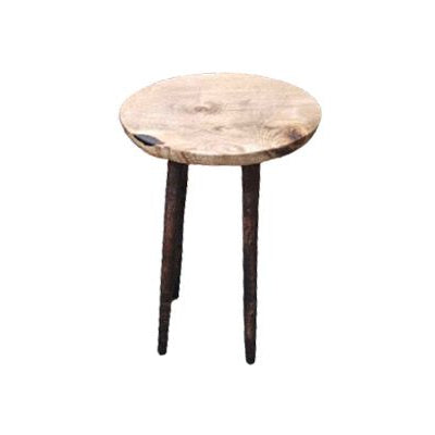 Reclaimed Wood Round Side Table