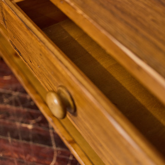Rustic Pine Console Table with 2 Drawers