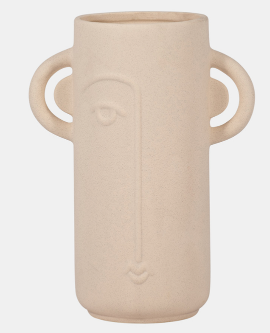 10" Face Vase W/ Handles