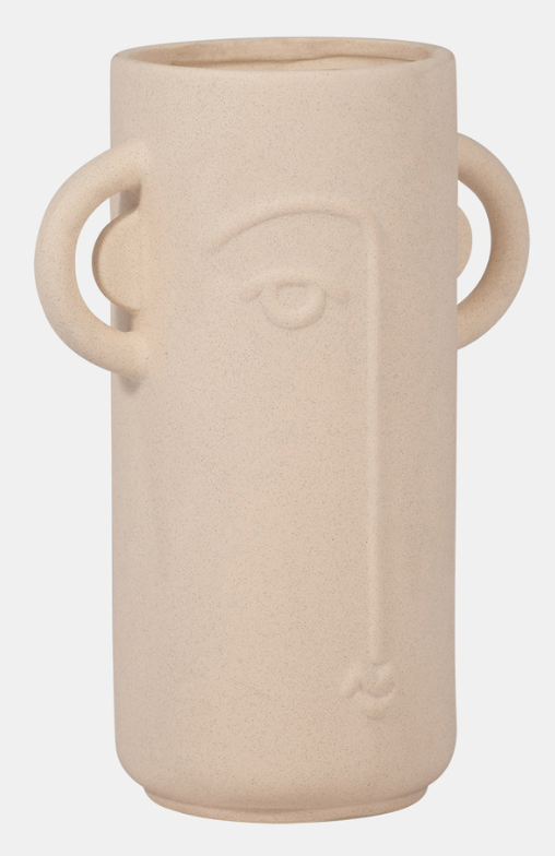 10" Face Vase W/ Handles
