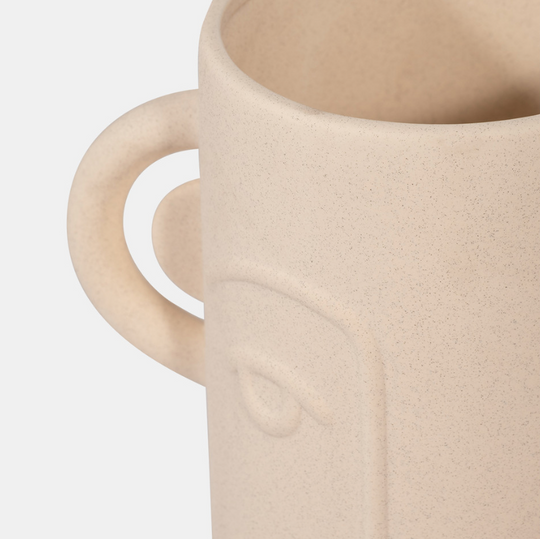 10" Face Vase W/ Handles