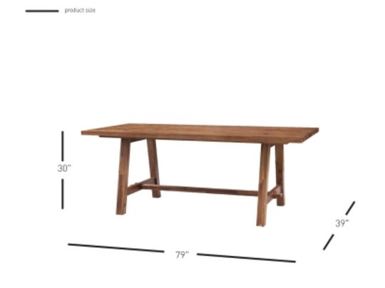 Bedford KD 79" Rect. Dining Table "A" Base