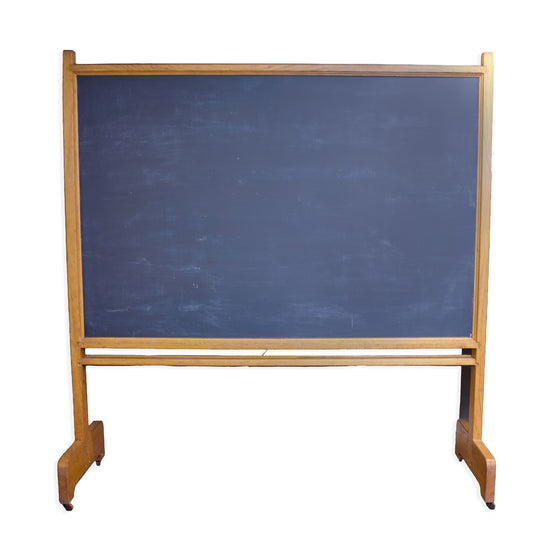 Vintage Two-Sided Chalkboard on Wheels
