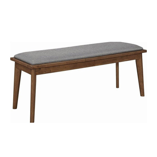 Alfredo Natural Walnut Dining Bench in natural walnut - mid-century dining bench by Coaster - Whats New Furniture Portland OR