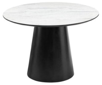 Altair Round Dining Table in White & Black - round dining table - Whats New Furniture Portland OR