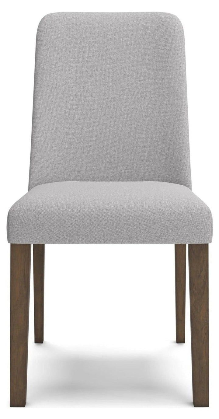 Lyncott Dining Chair in Grey front - upholstered dining chair by Ashley - Whats New Furniture Portland OR