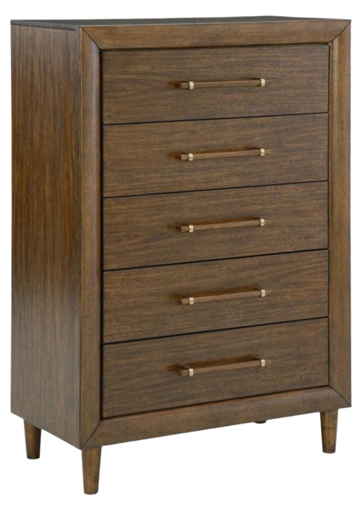 Lyncott 5 Drawer Chest of Drawers in Medium Brown - five drawer chest by Ashley - Whats New Furniture Portland OR