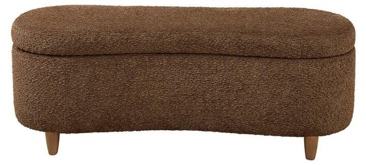 Bailey Storage Bench in chocolate - boucle storage bench by Olliix - Whats New Furniture Portland OR