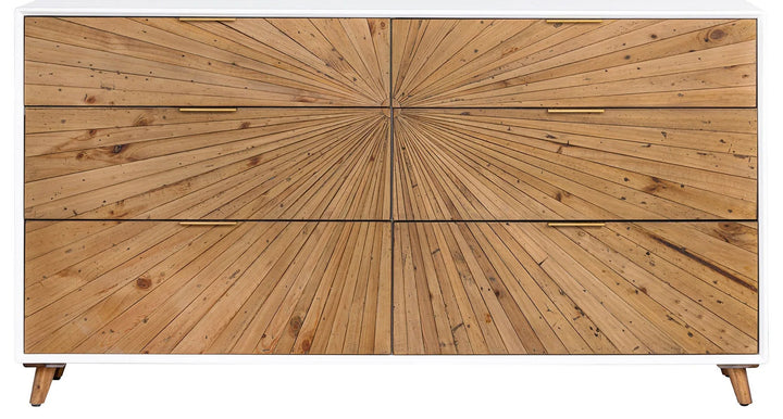 Casablanca 6 Drawer Dresser in Rustic Natural White Lacquer - six drawer dresser by LH - Whats New Furniture Portland OR