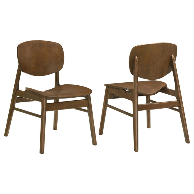 Benford Dining Side Chair Wood Seat Dark Brown - What's New Furniture Portland