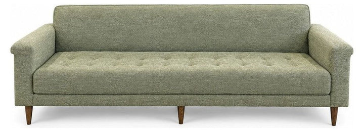 Pale green modular sofa with a detachable chaise section