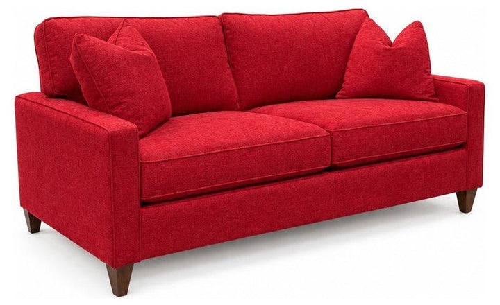 Sensation Cinnabar loft sofa with a boxy mid-century silhouette and low arms.