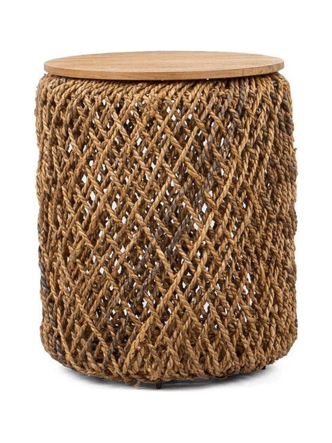 D-Bodhi Knut Side Table in Natural - natural teak and abaca side table by LH Imports - Whats New Furniture Portland OR