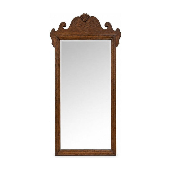 Dark Walnut floor mirror with a slim vertical wood frame - Whats New Furniture Portland OR