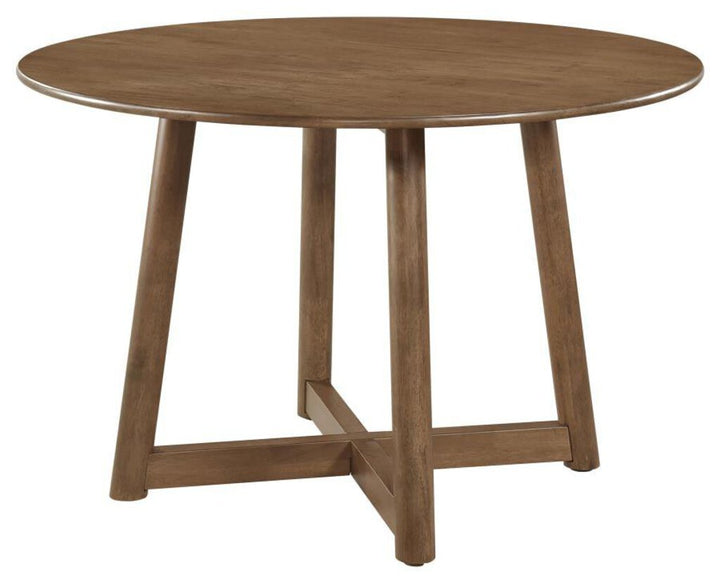 Dinah Round Dining Table in walnut - round walnut dining table by Coaster - Whats New Furniture Portland OR