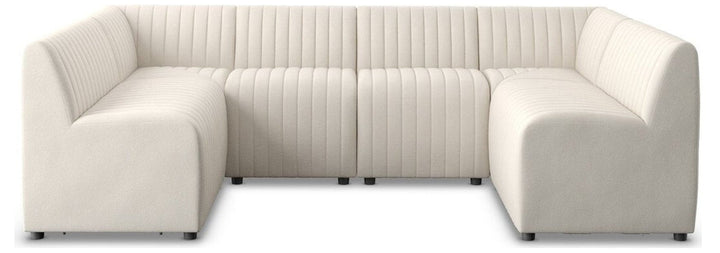 Augustine U-Shape Dining Banquette in Capri Oatmeal - Capri Oatmeal dining banquette - Whats New Furniture Portland OR