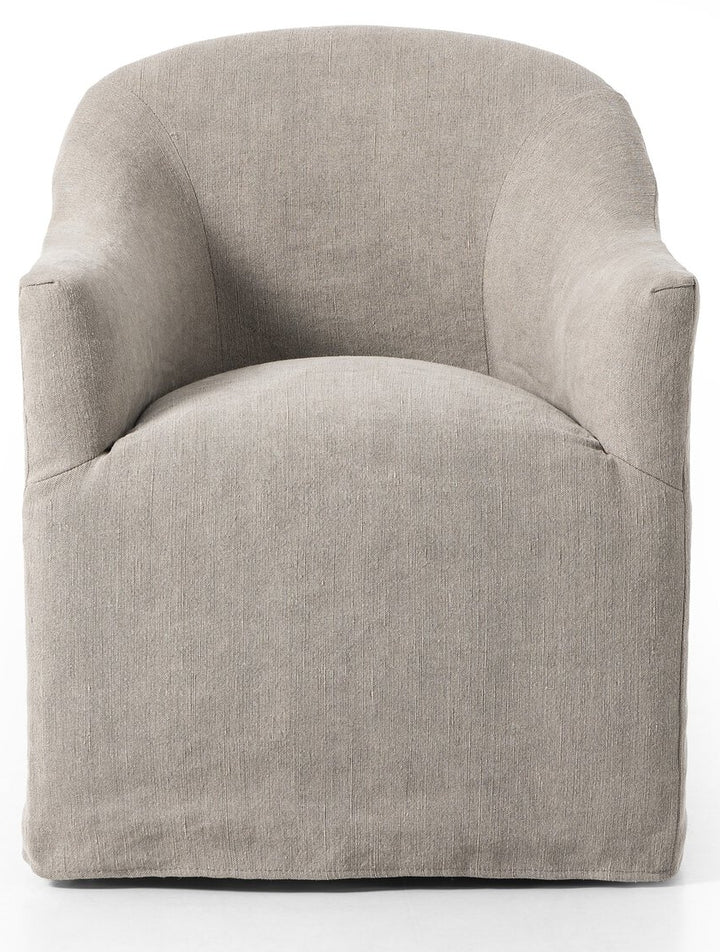Cove Dining Chair in Heather Twill Stone - caster dining chair by Four Hands - Whats New Furniture Portland OR