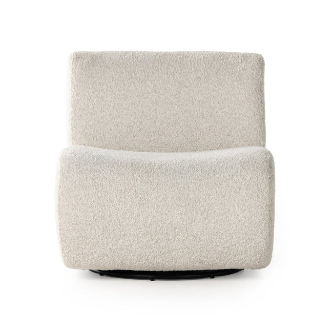 Siedell Swivel Chair in Sheldon Ivory front studio view - Whats New Furniture Portland OR