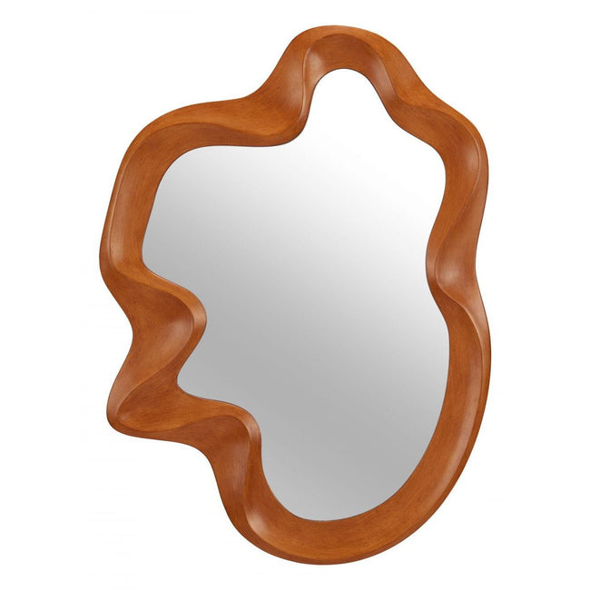 Foz Mirror in Brown - organic wood mirror by Zuo - Whats New Furniture Portland OR