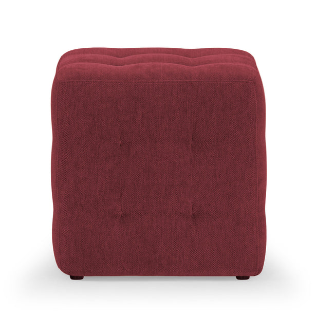 Kerby Cube Ottoman Stool in Claret - cube ottoman stool private label - Whats New Furniture Portland OR