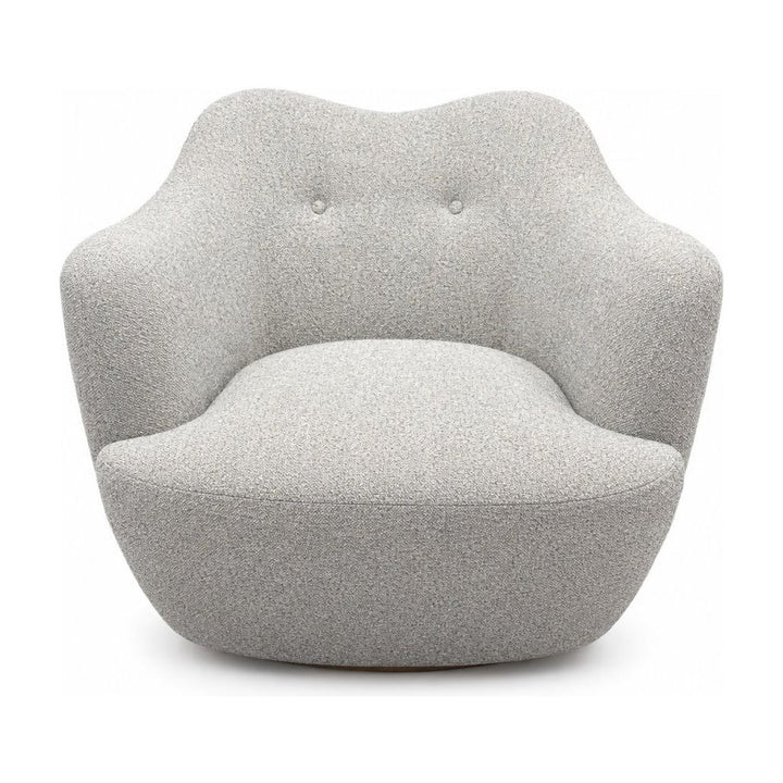 Light Grey armchair with blue and mustard speckles - Whats New Furniture Portland OR
