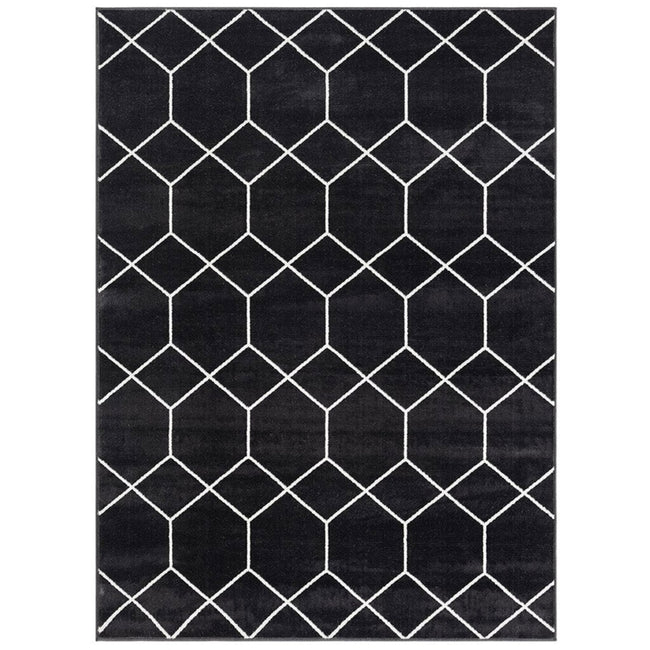 Averie Geometric Rug in Black/Cream - What's New Furniture Portland Oregon