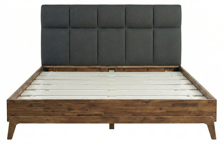 Remix Queen Bed Frame in Grey/Brown - queen acacia bed frame by LH Imports - Whats New Furniture Portland OR