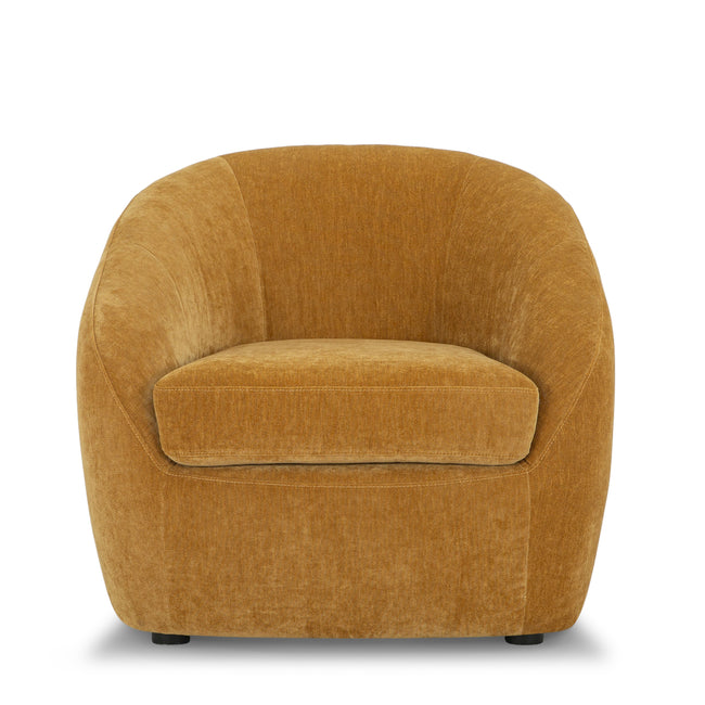 Roselawn Accent Chair in Canna Fennel - mid-century barrel accent chair private label - Whats New Furniture Portland OR