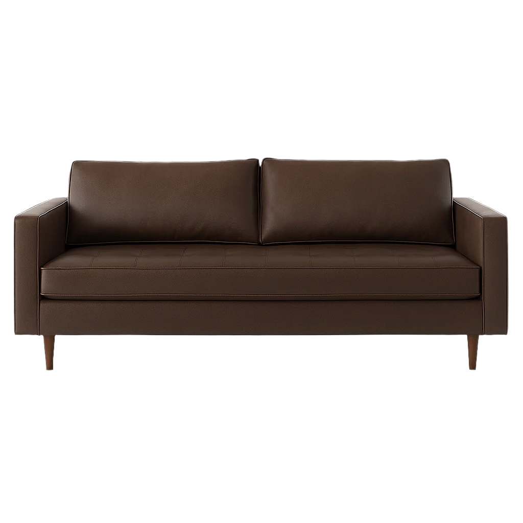 Clubhouse Vegan Leather Apartment Sofa in Walnut