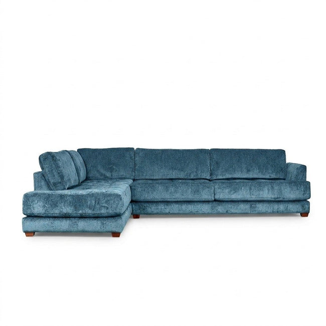 Vantage Sectional in Lush Turquoise front view LHF chaise - Oregon-made by Stanton - Whats New Furniture Portland OR