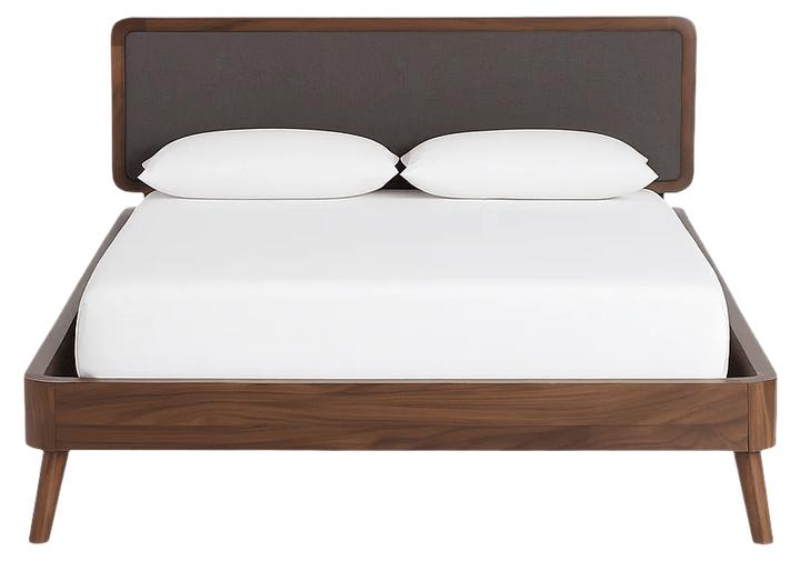 Tahoe Queen Bed - side angle - mid-century modern beds - Whats New Furniture Portland OR