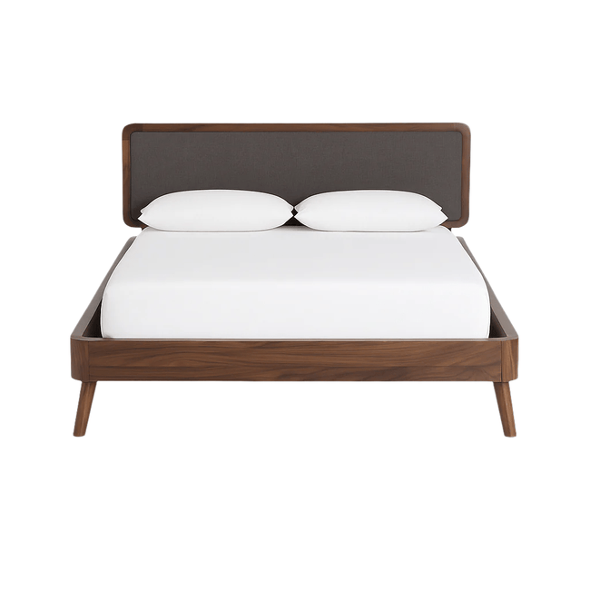 Tahoe Queen Bed - side angle - mid-century modern beds - Whats New Furniture Portland OR