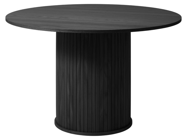 Nola Round Dining Table in Black Oak front view - dining table by Unique Furniture - Whats New Furniture Portland OR