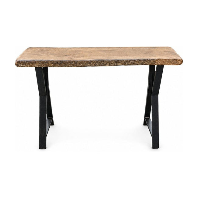 White Oak console table with a handcrafted solid-wood top and narrow depth.