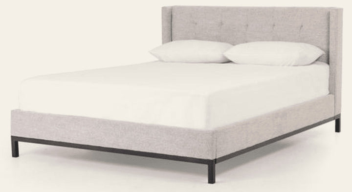 Newhall Queen Bed in Plushtone Linen - queen bed by Four Hands - Whats New Furniture Portland OR