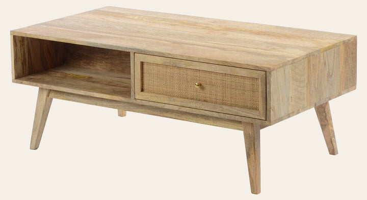 Reed Coffee Table in Mango - storage coffee table by Moe's - Whats New Furniture Portland OR