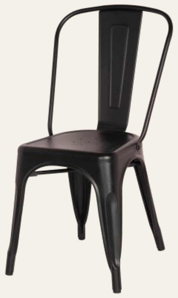 Metropolis Metal Dining Chair in Frosted Black - metal dining chair by NPD - Whats New Furniture Portland OR
