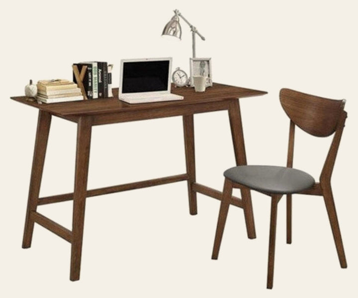 Kersey Desk w/ Chair in Walnut - walnut desk with chair by Coaster - Whats New Furniture Portland OR