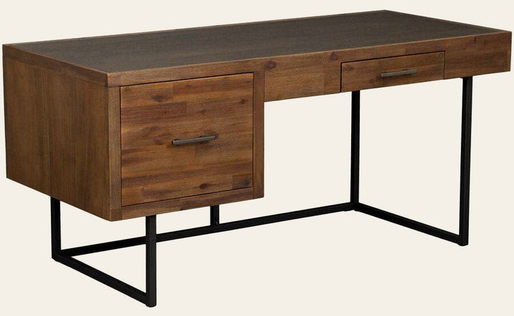 Elbert Desk in Glass Distressed Wood - glass top distressed desk by Unique Furniture - Whats New Furniture Portland OR