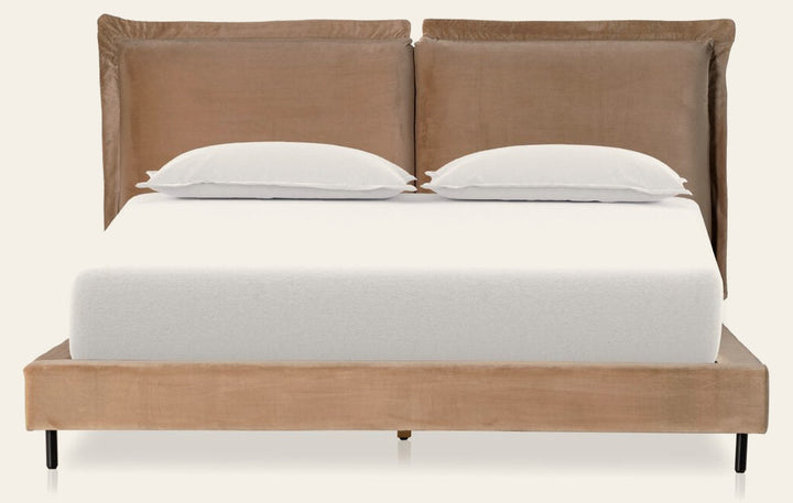 Inwood King Bed Frame in Surrey Taupe - king upholstered bed by Four Hands - Whats New Furniture Portland OR