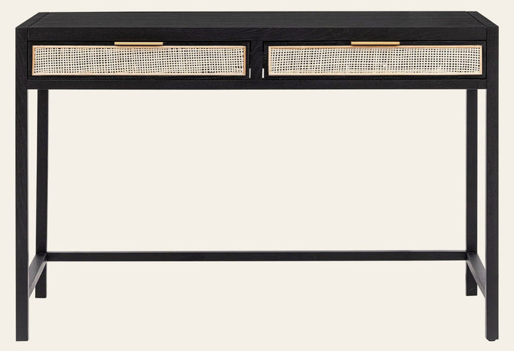 Rattan Desk in Ebony - rattan desk by LH Imports - Whats New Furniture Portland OR