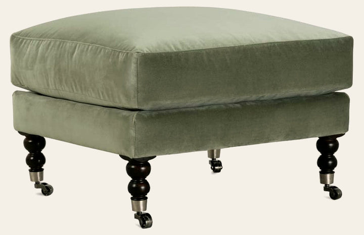 Madeline Ottoman in Sage Green - custom ottoman by Rowe - Whats New Furniture Portland OR