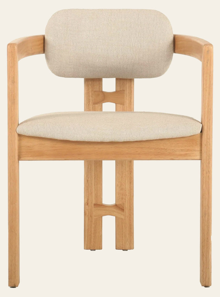 Monterrey Dining Chair in Natural Cream - upholstered rubberwood dining chair by LH Imports - Whats New Furniture Portland OR