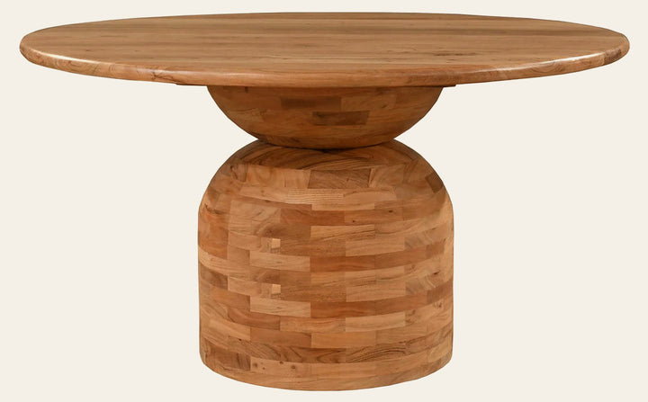 Form Round Dining Table in Warm Walnut - round acacia dining table by LH Imports - Whats New Furniture Portland OR